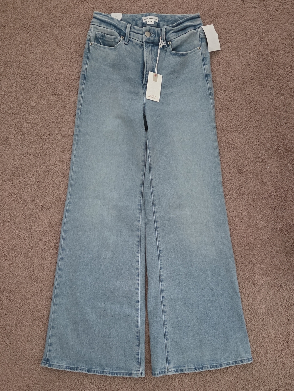 *NWT* Good American Light Blue Palazzo Jeans